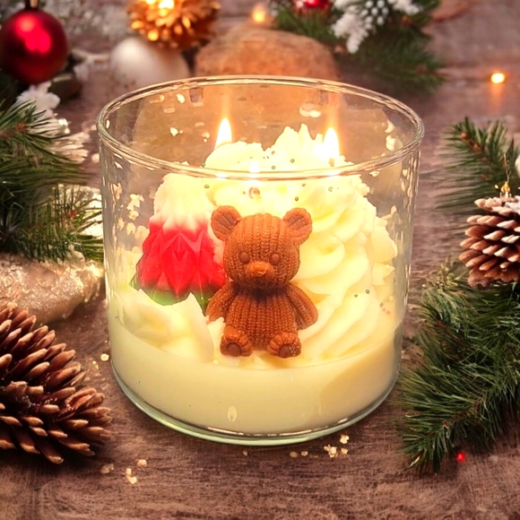 Cozy Bear Christmas Candle - Picture 3 of 7